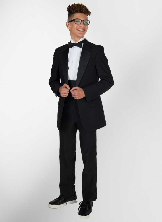 Com-Fit Flat Front Tuxedo Pants